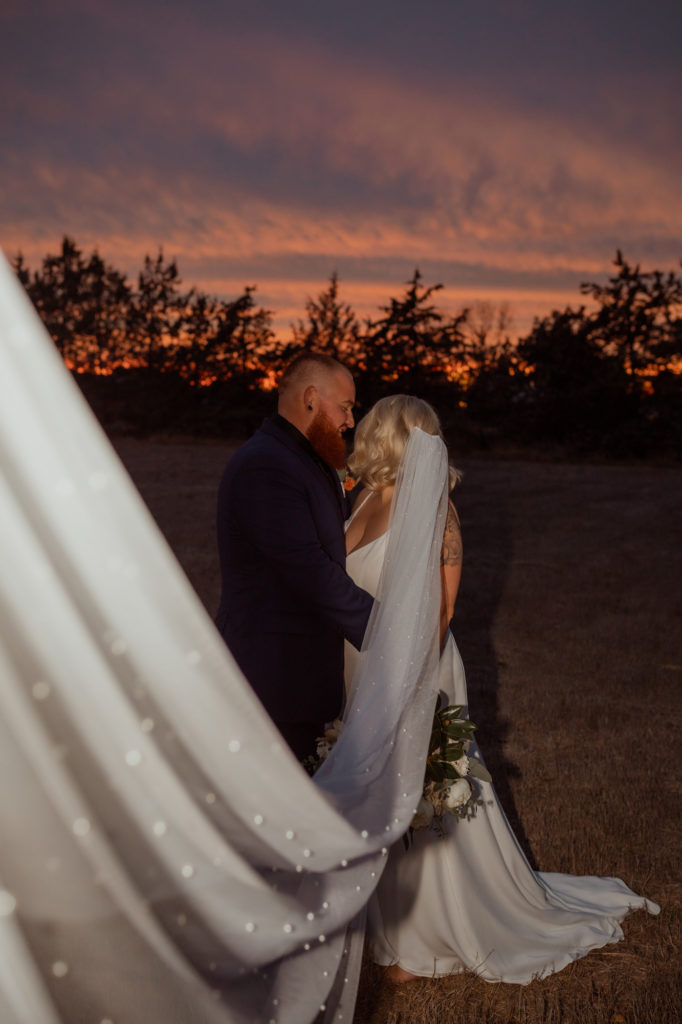 sunset backyard wedding